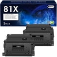 thumbnail image 1 of 81X Toner Cartridge Jumbo Toner for 81X CF281X 81A CF281A Printer Ink (Black, 2-Pack，25,000 Pages), 1 of 8