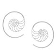 thumbnail image 1 of 81stgeneration Women's 925 Sterling Silver 30 mm Spiral Swirl Golden Ratio Shell Threader Earrings, 1 of 4