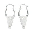 thumbnail image 1 of 81stgeneration Women's 925 Sterling Silver Hand Carved Bone Buffalo Skull Celtic Knot Earrings, 1 of 3