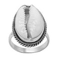 thumbnail image 1 of 81stgeneration Women's 925 Sterling Silver Natural Cowrie Shell Boho Bohemian Ornate Bali Rope Ring, 1 of 1