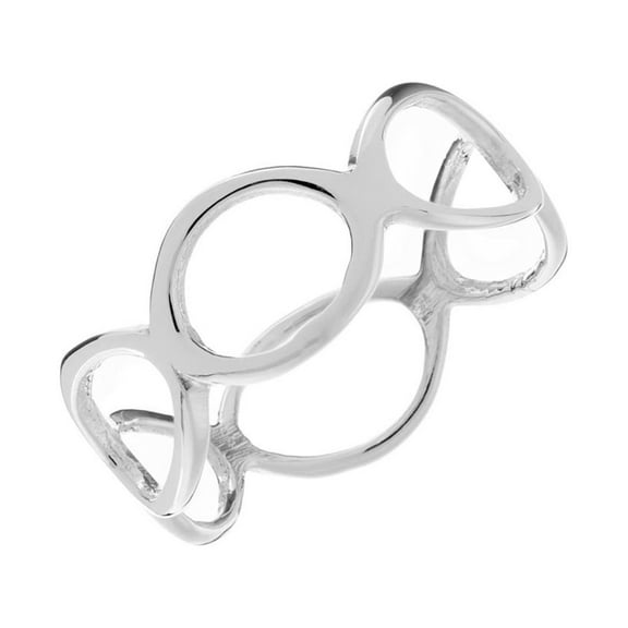 81stgeneration Women's 925 Sterling Silver Open Circle Circle Loop Link Band Ring