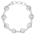 thumbnail image 1 of 81stgeneration Women's 925 Sterling Silver Shiva Eye Shell Links Bracelet, 7 + 0.5" Extender, 1 of 5