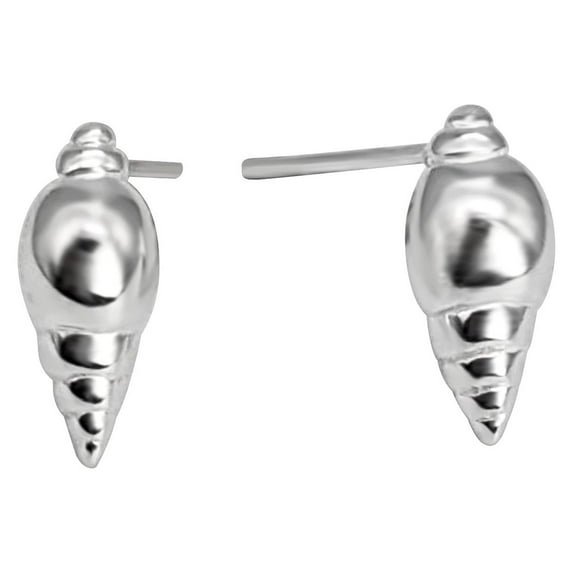 81stgeneration Women's 925 Sterling Silver Small Cute Ocean Seashell Whelk Stud Earrings