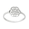 thumbnail image 1 of 81stgeneration Women's 925 Sterling Silver Thin Band Seed of Life Sacred Geometry Ring, 1 of 1