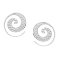 thumbnail image 1 of 81stgeneration Women's 999 Fine Silver Karen Hill Tribe Tribal Hammered Spiral Threader Earrings, 1 of 1