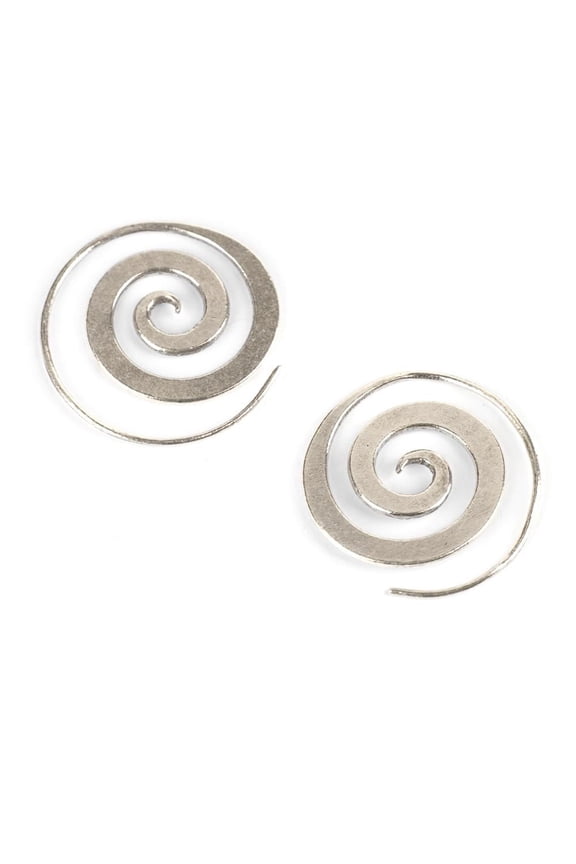 Women's 999 Pure Silver Karen Hill Tribe Spiral Tribal Boho Earrings
