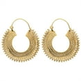 thumbnail image 1 of 81stgeneration Women's Brass Gold Tone Indian Creole Dotwork Ethnic Tribal Earrings, 1 of 3