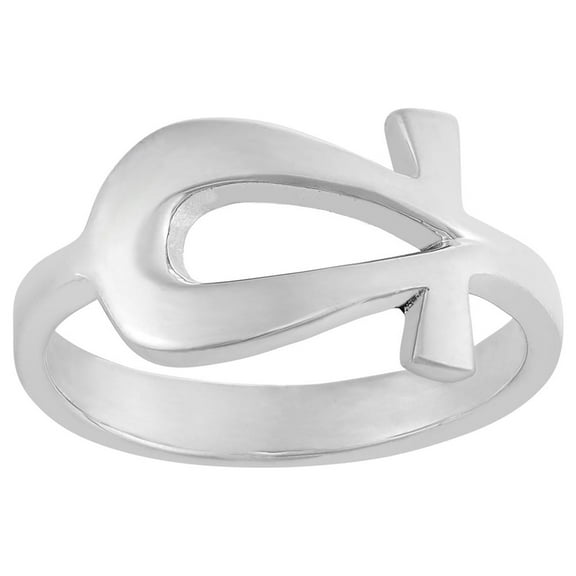 81stgeneration Women's Men's 925 Sterling Silver Ankh Egyptian Cross Hieroglyphic Band Ring