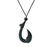 81stgeneration Women's Men's Carved Nephrite Jade Greenstone Maori Double Pikorua Pendant Necklace