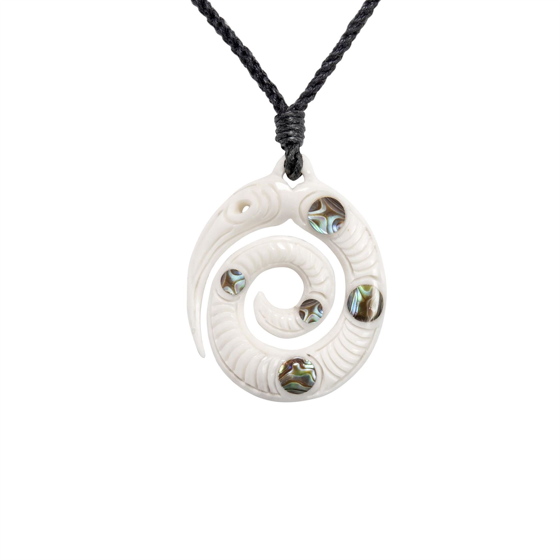 81stgeneration Collana Maori Koru In Giada Nefrite – Ciondolo A Spirale Intagliato A Mano, Pietra Verde Naturale Con Cordino Regolabile