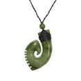 thumbnail image 1 of 81stgeneration Women's Men's Hand Carved Nephrite Jade Detailed Moari Hei Matau Pendant Necklace, 1 of 5
