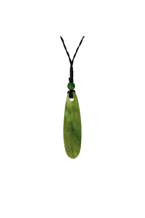 Women's Men's Nephrite Jade Drop Roimata Maori Tribal Pendant Necklace