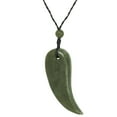 thumbnail image 1 of 81stgeneration Women's Men's Nephrite Jade Maori Drop Tiger's Claw Tooth Tribal Pendant Necklace, 1 of 6