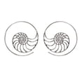 thumbnail image 1 of 81stgeneration Women's Silver Tone Brass 45 mm Nautilus Shell Golden Ratio Spiral Threader Earrings, 1 of 4