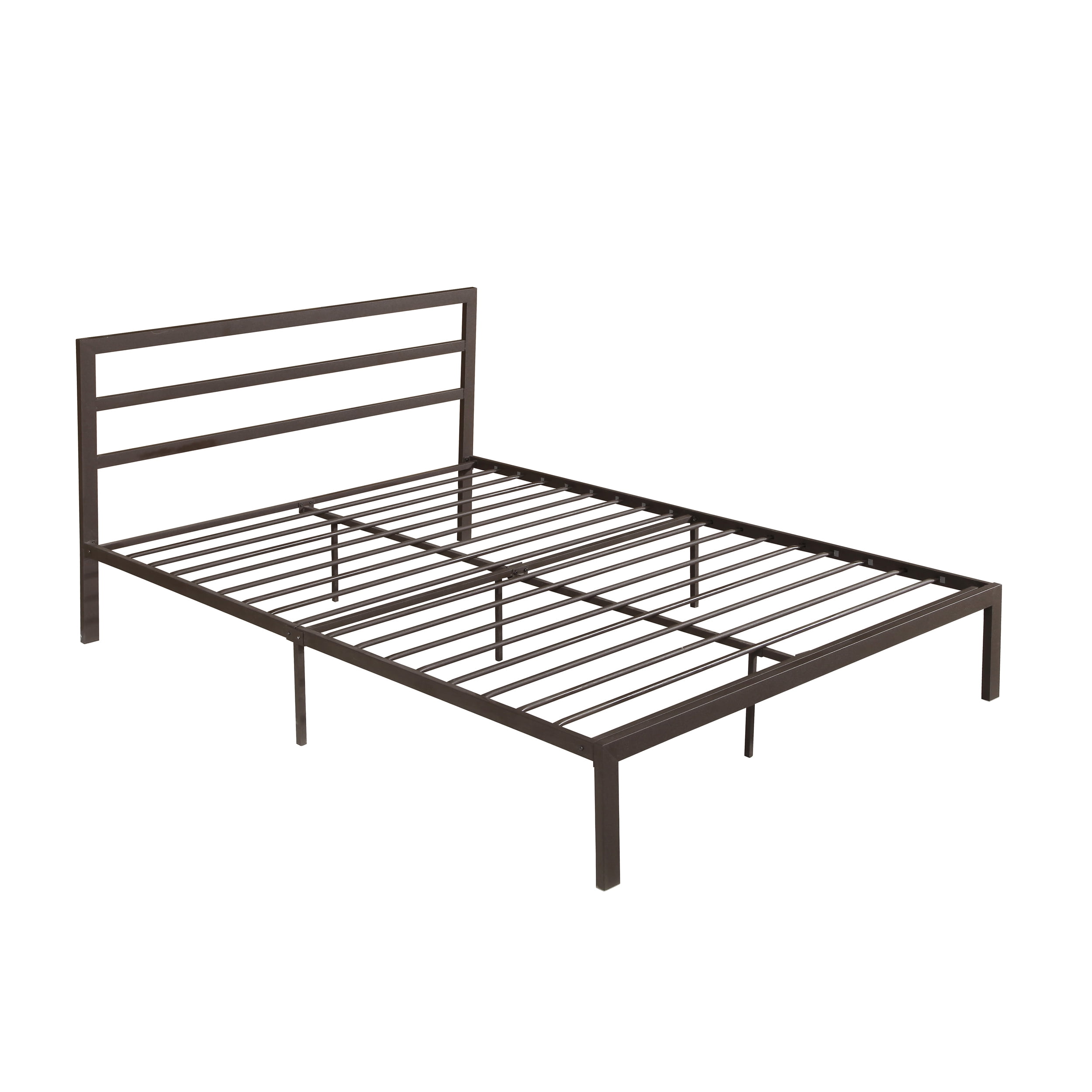 82.25" Brown Hand Crafted Contemporary Queen Bed Frame