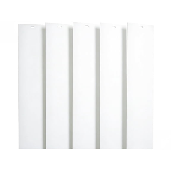 82.5" x 3.5" White PVC Vertical Blind Replacement Slats Curved Smooth (5 Pack)
