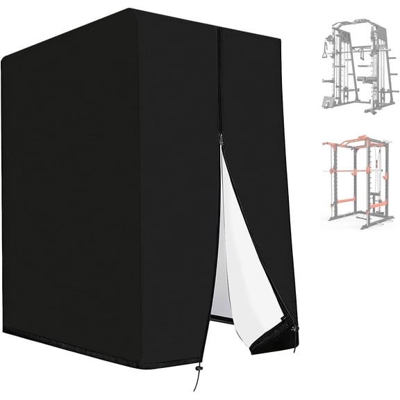 82.5" x 68" x 64" Squat Rack Cover for Gym & Outdoor: 420D Oxford Weight Lifting Rack Protector, Waterproof Power Equipment Cover with Zipper
