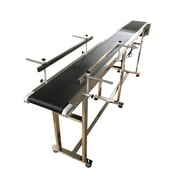 82.6 PVC Conveyor Flat Conveyor Belt Conveyor Systems with Double Guardrails Black