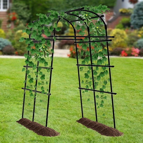 82.67" Extra Tall Stainless Steel Garden Arch Trellis, Lightweight Outdoor Arbor Tunnel for Climbing Plants Vines Fruits Flowers, Yard Lawn Plant Support