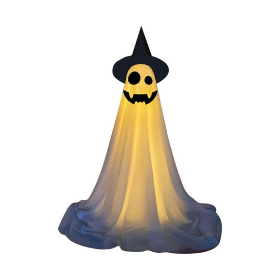 82.68"Halloween Decorations Outdoor,Halloweens Party Decoration Indoor,Spooky Ghost Halloween Decor with Witch Hat,Halloween-Ghost Lights for Porches Yards Gardens Lawn