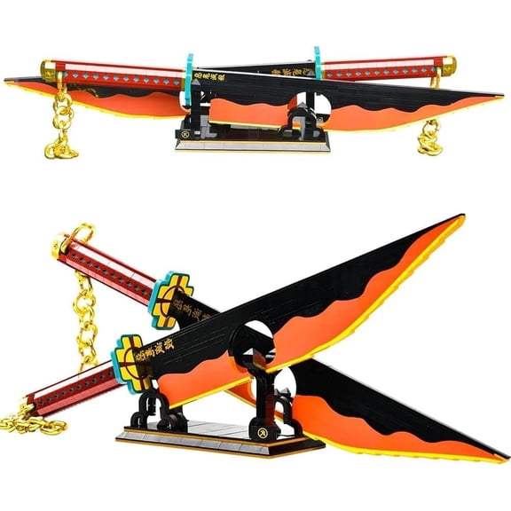 82.6in Demon Swords Building Set,Tengen Uzui Sword Building Block with Stand Model Kits Katana Toy,Creative Gifts for Swords Fan Adults 14+ (1478 PCS)
