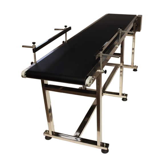 82.7''x 15.75'' PVC Belt Conveyor Machine with Double Guardrail for Packing Shipping