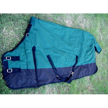 82 800D TURNOUT WATERPROOF WINTER HORSE BLANKET RUG HEAVY WEIGHT Green 5902