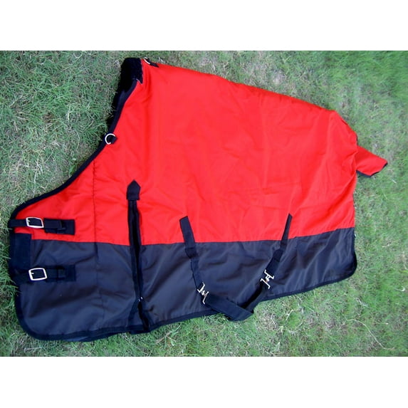 82 800D TURNOUT WATERPROOF WINTER HORSE BLANKET RUG HEAVY WEIGHT Red 5903