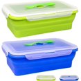 thumbnail image 1 of 82.8oz Extra Large Collapsible Silicone Food Storage Containers with Lids, 2 Pack Foldable Bento Lunch Boxes for Kitchen Office Travel Camping, Microwave Freezer Dishwasher Safe, BPA Free,, 1 of 3