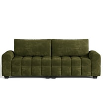 82" Chenille Fabric Loveseat Sofa, Comfy 3 Seater Couches for Living Room, Rounded Armrests & Pull Point Seat Cushion, Green