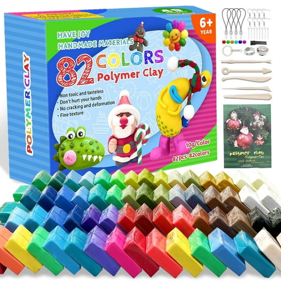 82-Color Polymer Clay Kit for Beginners & Artists - Non-Toxic Oven-Bake Modeling Clay with Sculpting Tools, Perfect DIY Craft Gift for Kids & Adults