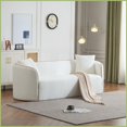 thumbnail image 1 of 82" Curved Boucle 3-Seater Sofa – Elegant White Design for Living Room, Bedroom & Apartment Office, 1 of 14