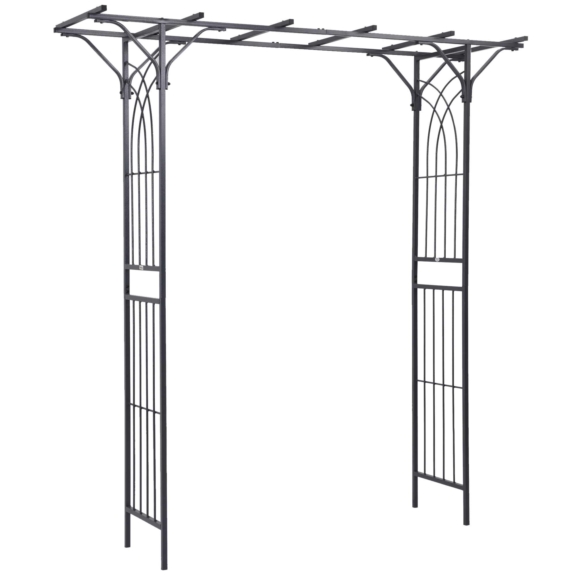 82" Decorative Metal Garden Trellis Arch with Durable Steel Tubing & Elegant Scrollwork, Perfect for Weddings