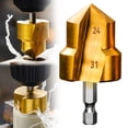 thumbnail image 1 of 82 Degree Countersink Drill Bit Set,High Speed Steel Hex Shank for Wood, Metal, Plastic - Quick Change Shank,for Carpentry & Metalworking,E,24x31, 1 of 9