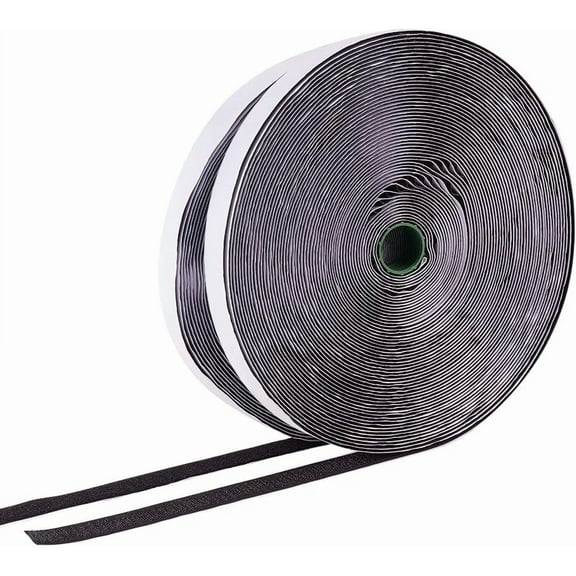 82 Feet 0.8 Inch Hook and Loop Tape Roll Self Adhesive Back Fastening Strips for Picture and Tools Hanging Pedal Board Fastening (Black)