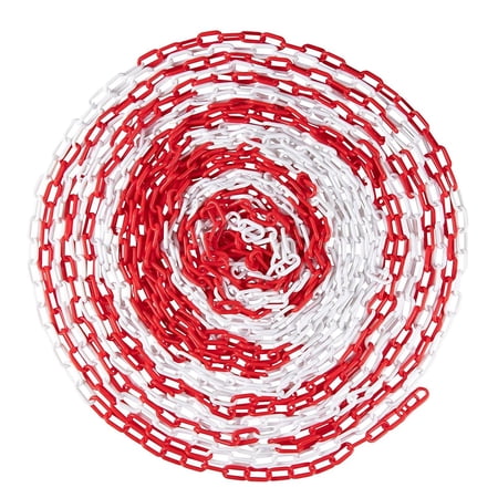 82 Feet Plastic Barrier Chain, Commercial Safety Barrier for Traffic, Events, Police, Queue Line, Red and White