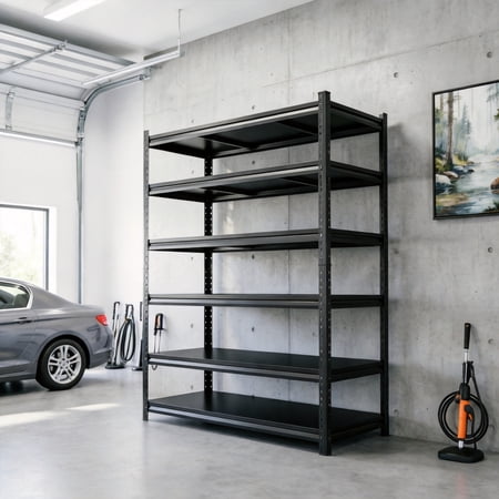 82"H Heavy Duty Garage Storage Shelves, 6 Tier Adjustable Metal Garage Shelving,4200lb Garage Industrial Shelves,Storage Racks,Steel Shelf Suitable for Shop,Warehouse,Basement,40“W