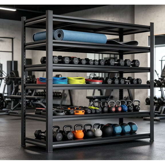 82"H Metal Garage Shelving Units,6-Tier Heavy Duty Shelving Unit,3300 lbs,Adjustable Storage Shelf Rack,Dual-Column Utility Steel Storage Shelves for Kitchen,Pantry,Basement Bathroom,Office,45"Wx20"D