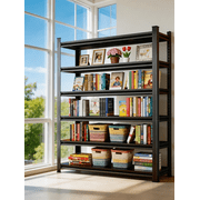 82"H x 40"W x 16"D Metal Garage Shelving,3600 lbs 6 Tier Adjustable Heavy-Duty Storage Shelves Unit,Double-Layer Column with Reinforced Ribs for Garage,Warehouse,Kitchen,Living room,Study