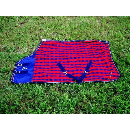 82" Horse Cotton Sheet Blanket Rug Summer Spring Red Navy 5315