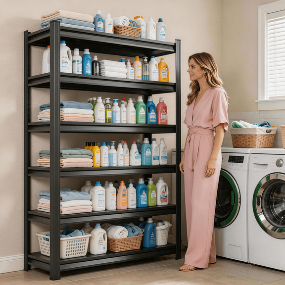 82"Hx40"W Shoe Storage Shelves, Adjustable 6-Tier Shoe Rack, 3600 LBS Metal Shelving Unit, Shoe Storage Organizer for Kitchen Pantry Entryway Closet Bedroom Bathroom Commercial, 16"D