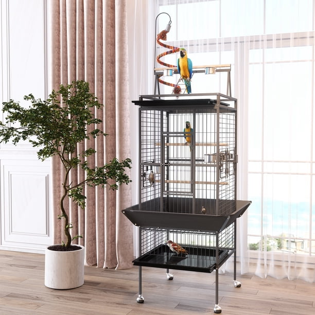 82 Inch Bird Cage, BOINN Bird Flight Cages with Rolling Stand & Bottom