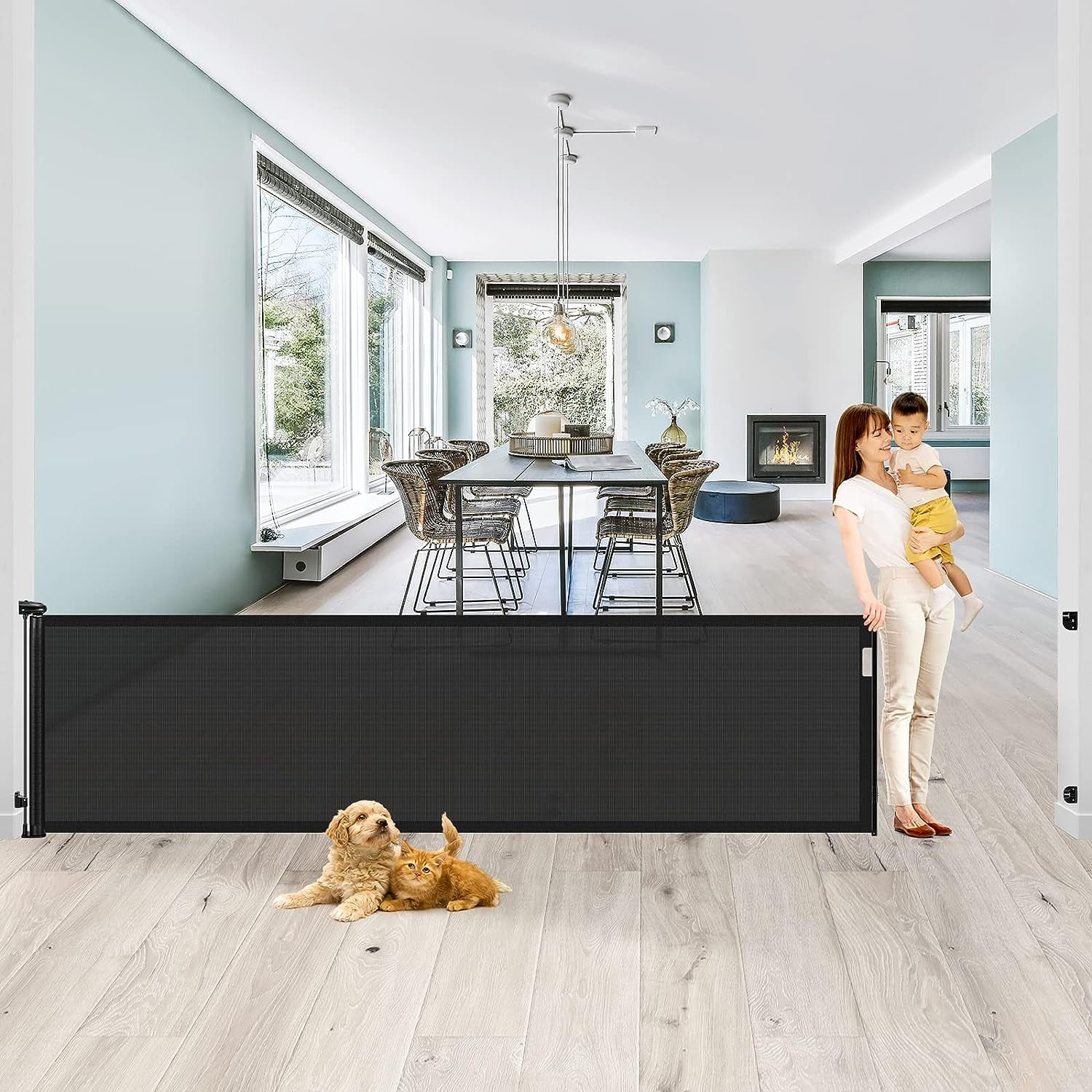 82 Inch Extra Wide Dog Gates for The House Extra Wide Retractable Baby