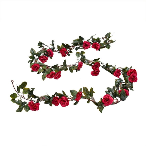 82 Inch Fake Rose Vines, 24-Bloom Faux Flowers for Wedding Arch Basket, Hanging Plants, Artificial Garland, Dense Floral Arrangement Indoor Outdoor Decor