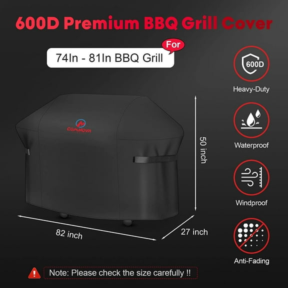 Comnova 82 Inch BBQ Cover for Outdoor Grill - Heavy Duty and Waterproof, Large Barbecue Gas Grill Covers for , , , Monument, Dyna-glo, Brinkmann and More