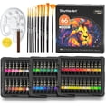 thumbnail image 1 of 82 Pack Acrylic Paint Set, Shuttle Art 66 Colors Acrylic Paint with 10 Brushes, 22ml/0.74oz Tubes, Vibrant Colors,Painting Supplies for Kids, Adults Painting & Crafting on Canvas, Wood Ceramic, 1 of 10