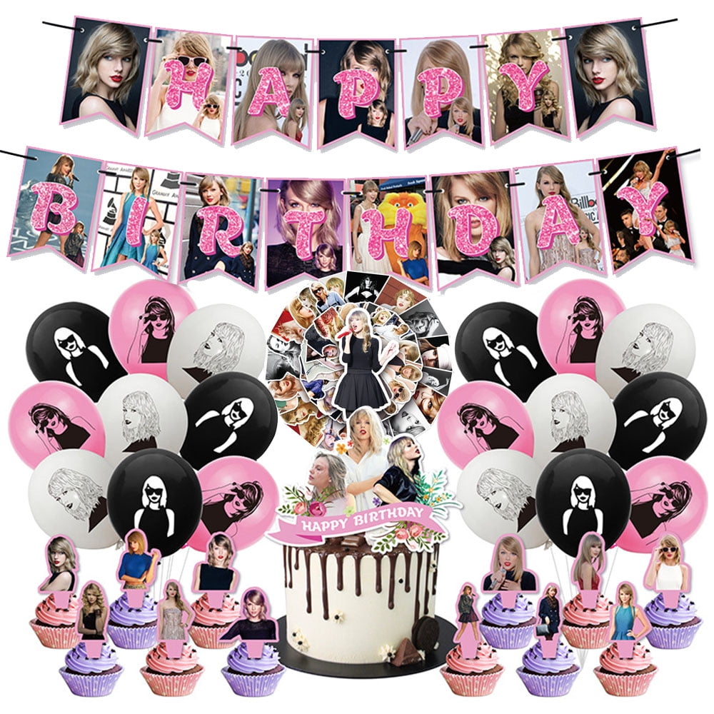 Taylor-Swift Birthday Party Decoration Balloon Banner Cake Topper Singer  Party Supplies Baby Shower - AliExpress