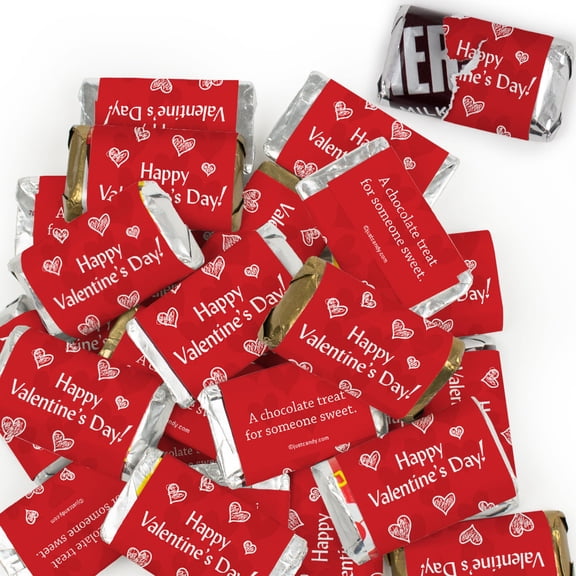 68 Pcs Valentine's Day Candy Favors Hershey's Miniatures Chocolate By Just Candy - Scribble Heart