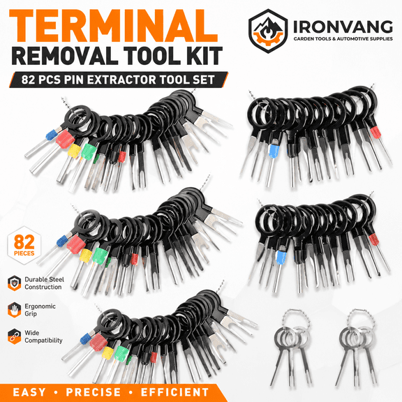 82-Piece Terminal Pin Removal Tool Kit, Wire Harness Connector Depinning Extractor Set with Single Pin, Double Pin and Casing Tools for Car, Motorcycle and Electronics Repair