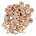 thumbnail image 1 of 82-Piece Wood Wheels and Axel Pegs - For DIY Model Car Crafts, 1 of 6